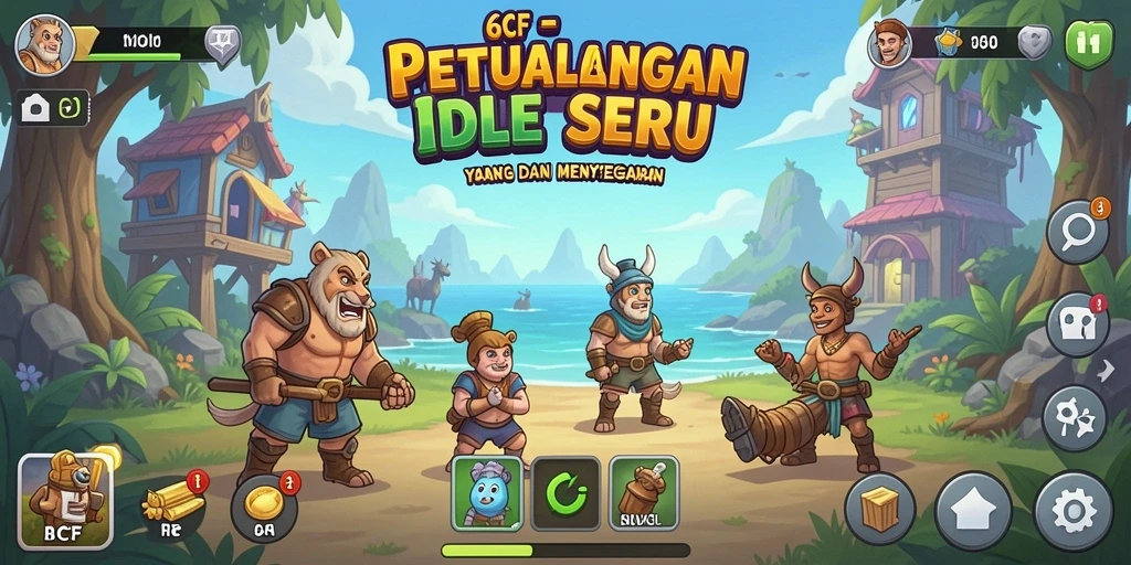 Tampilan menarik gameplay Idle di 6CF dengan petualangan seru.