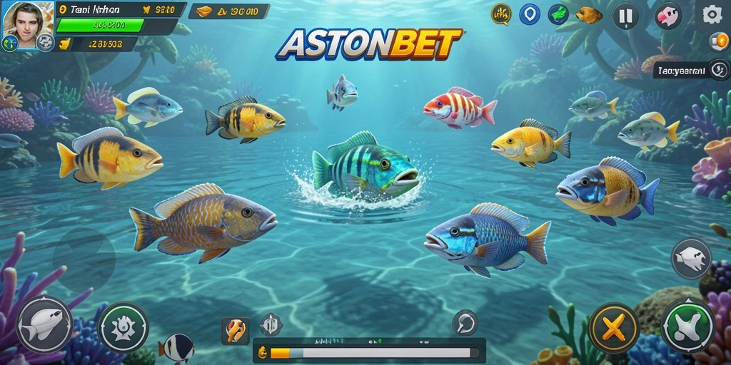 Tampilan gameplay menembak ikan yang seru dan menarik di ASTONBET.