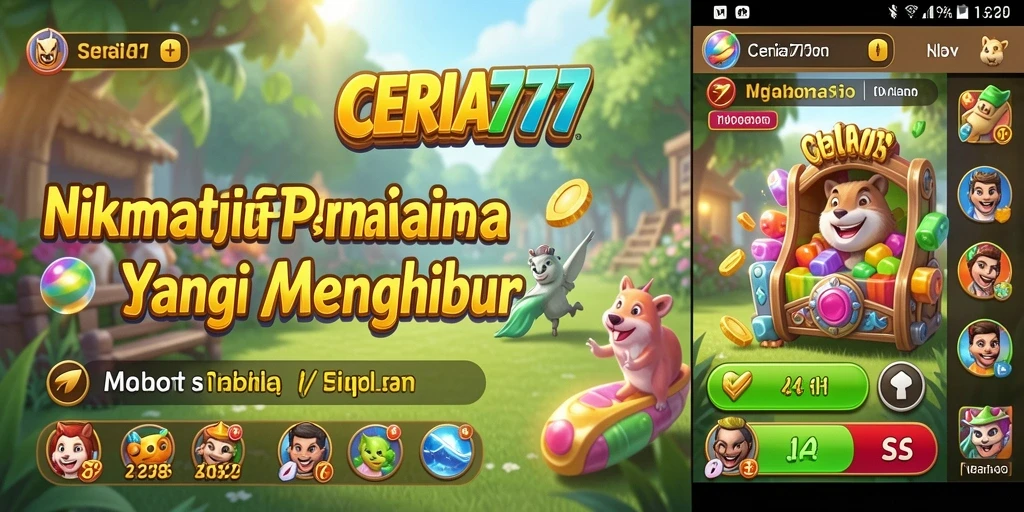 Tampilan cerah dan menyenangkan dari gameplay CERIA777.