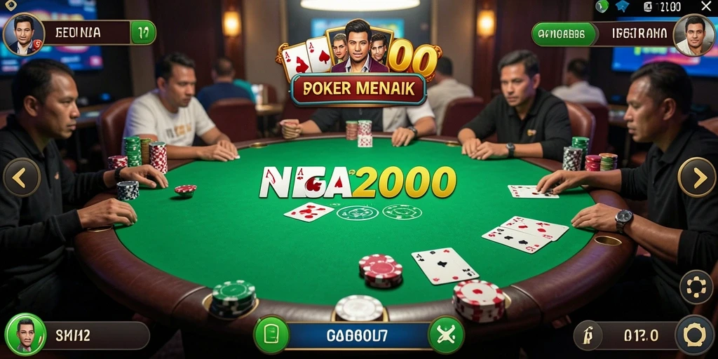 Tampilan gameplay Poker yang menarik dan interaktif di NAGA2000.
